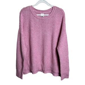 Joie Pink Marled Knit Sweater size XL NWOT long sleeved button side accents